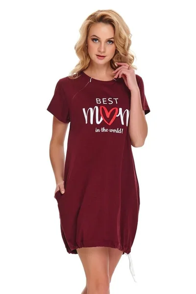 Dámské mateřská noční košilka Best mom 2 vínová Dn-nightwear