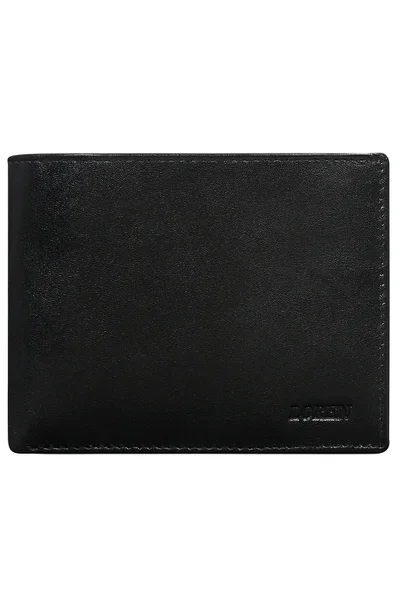 Pánská černá kožená horizontální peněženka bez zapínání FPrice