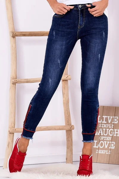 Dámské džíny s barevnými zipy FPrice