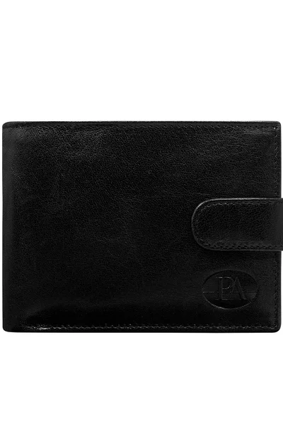 Pánská černá kožená horizontální peněženka FPrice