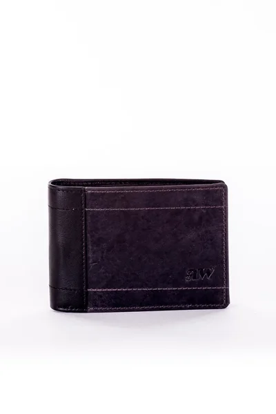Pánská černošedá peněženka s prošíváním FPrice