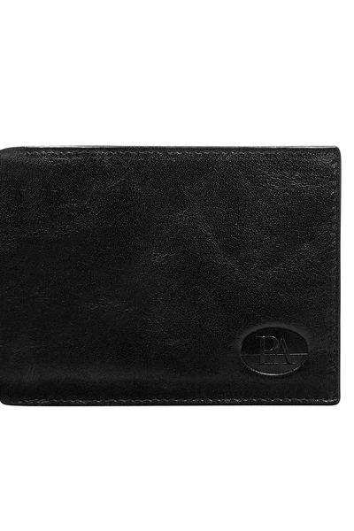 Pánská vodorovná otevřená kožená černá peněženka FPrice