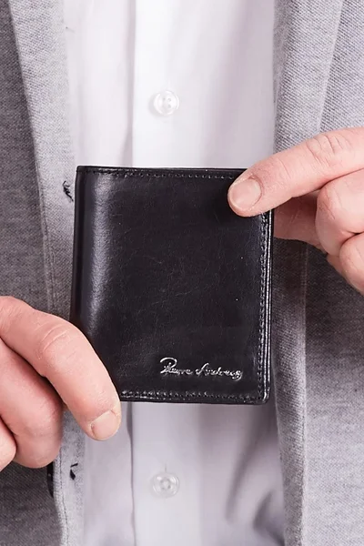Elegantní černá kožená peněženka FPrice