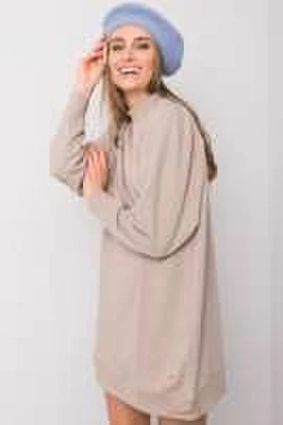 Béžové mikinové dámské šaty FPrice