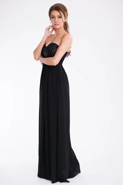 Dámské dlouhé společenské plesové dámské šaty BOOM černé - Černá M - PINK BOOM