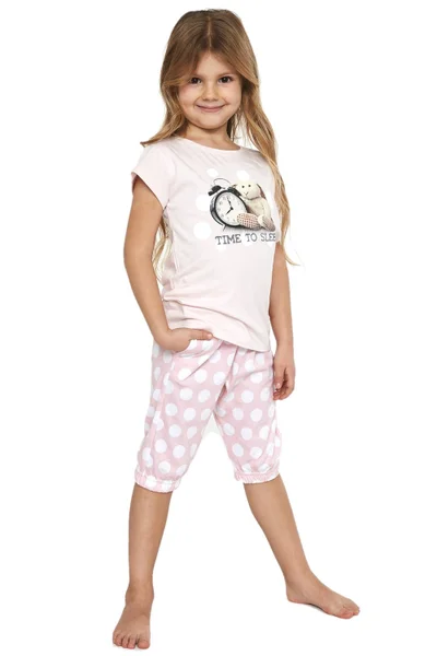 Růžové dívčí pyžamo Cornette 570/89
