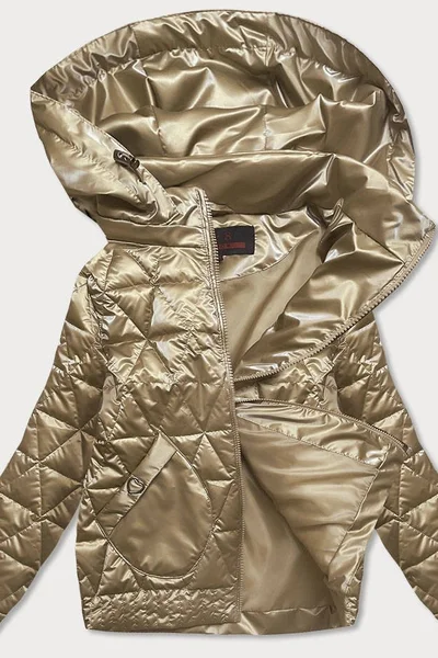 Zlatá metalická dámská bunda s kapucí 6&8 fashion 2021-01
