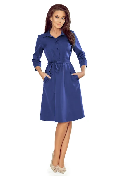 Královsky modré košilové šaty Numoco 286-2 Sandy