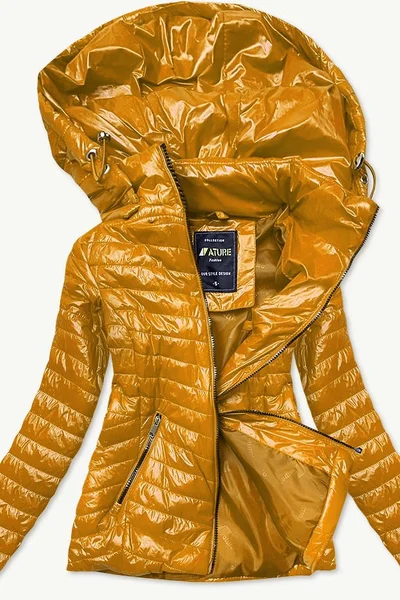 Lesklá dámská bunda v hořčicové barvě EX511 ATURE (żółty)