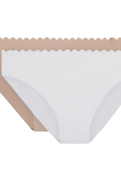 Bílé bavlněné kalhotky DIM BODY TOUCH 2-pack