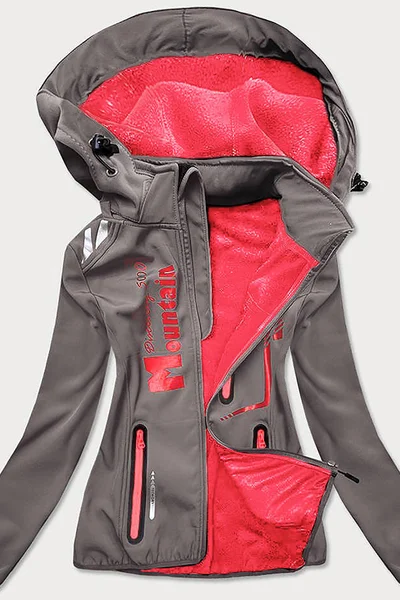 Dámská softshelová bunda v grafitovo-růžové barvě NX35 J.STYLE grafitowy