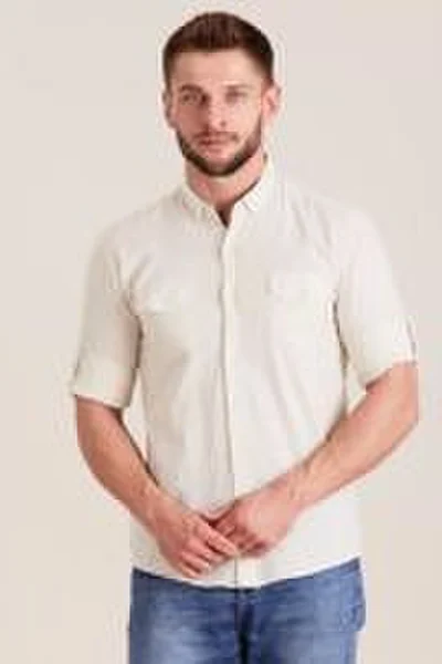 Pánská bavlněná košile Y48 - FPrice (béžová)