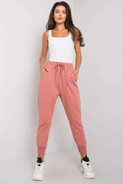 Dámské špinavě růžové bavlněné kalhoty FPrice