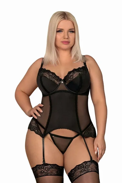 Dámský sexy korzet Amallie corset XXL - Obsessive (barva černá)
