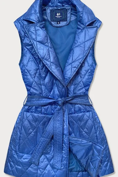 Dámská vesta v chrpové barvě s límcem AL926 Ann Gissy (v barvě niebieski)