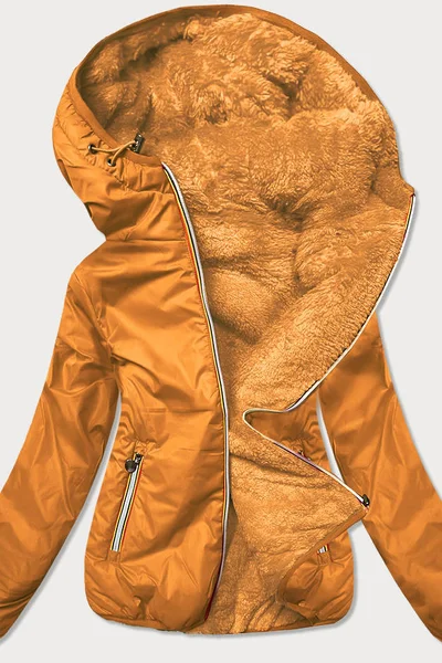 Krátká dámská bunda 2 v 1 v hořčicové barvě E931 Z-DESIGN (żółty)