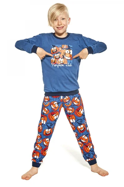 Chlapecké pyžamo Y392 Pumpkin jeans - Cornette (barva džínovina)
