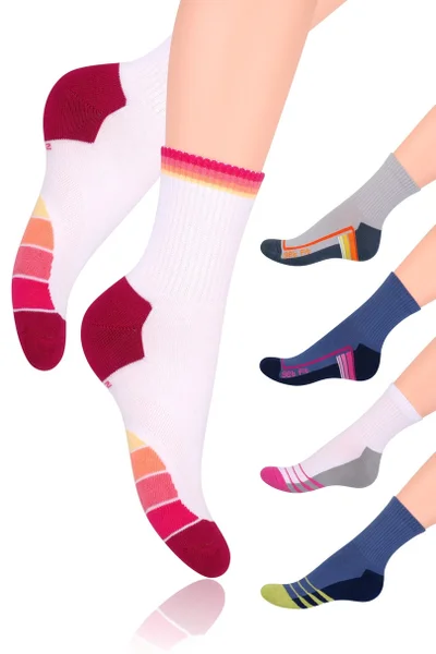 Dámské sportovní polofroté ponožky Z190 Steven (barva bílá)