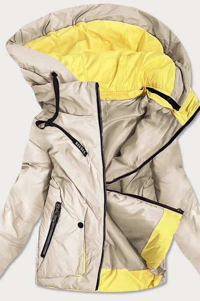 Béžová dámská asymetrická bunda SD142 DARK SNOW