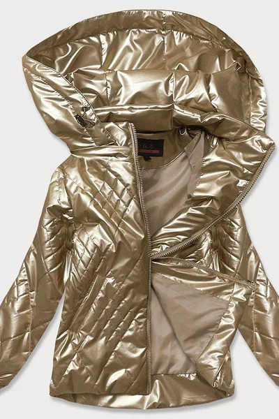 Zlatá dámská lesklá bunda U92 6&8 Fashion (v barvě Golden)