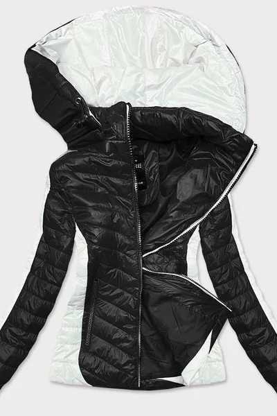 Dvoubarevná černáecru dámská bunda s kapucí WS186 ATURE