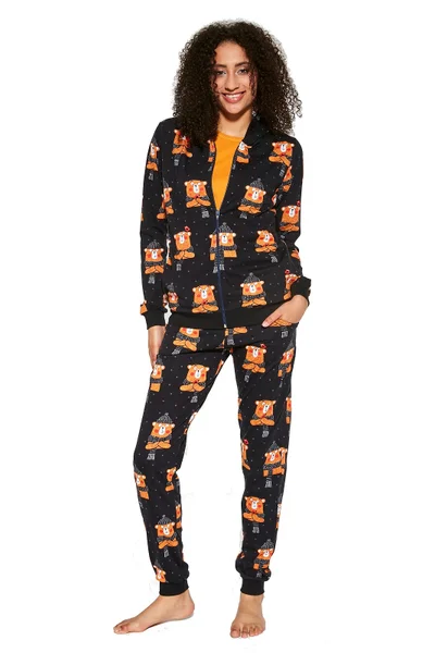 Trojdílné dámské pyžamo Cornette M481 Bear 2 dłr černá
