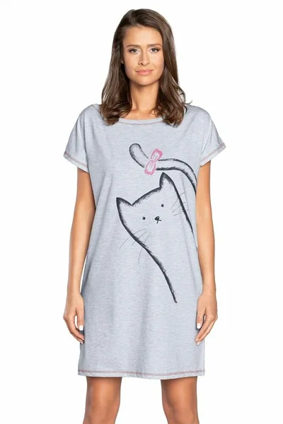 Dámská noční košilka Luna s kočkou Italian Fashion