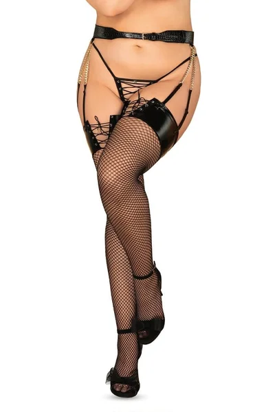 Dámské smyslné punčochy Remediosa stockings 2XL3XL - Obsessive (v barvě černá)