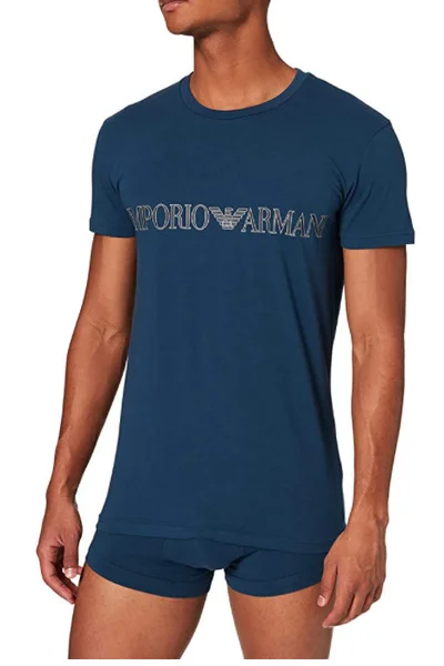 Modrý pánský set triko + trenýrky Emporio Armani 111604 1A516 - 24334