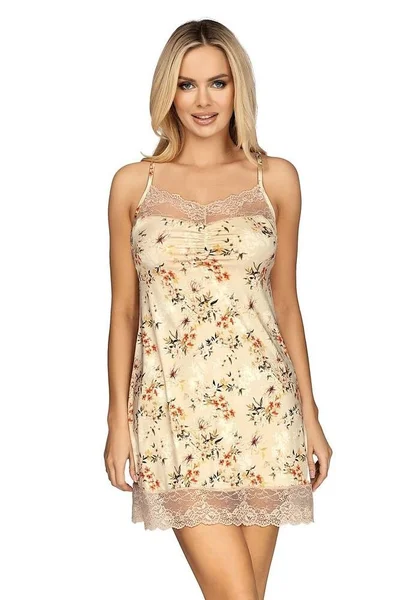 Luxusní dámská košilka Vetana se vzorem květin Hamana Béžová