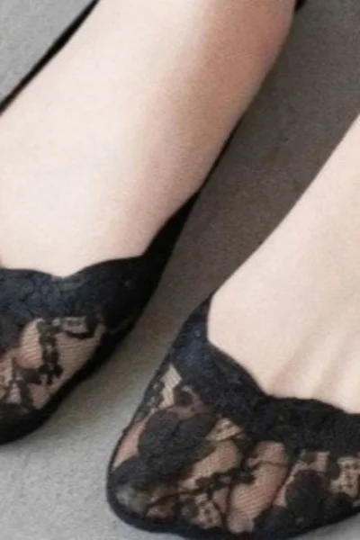Dámské ponožky baleríny - silikon, krajka WX485 Rebeka
