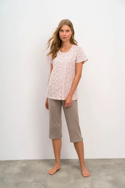 Vamp - Dvoudílné dámské pyžamo U325 - Vamp (barva růžová šedá)