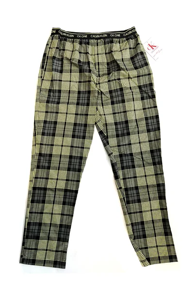 Pánské kalhoty na spaní RM613 1YS zeleno-černé - Calvin Klein