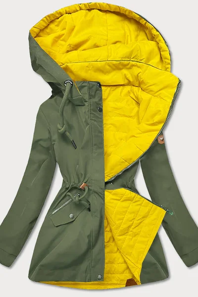 Khaki-žlutá oboustranná dámská bunda P429 CANADA Mountain (barva Žlutá)