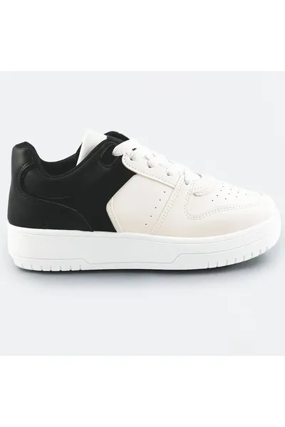 Bílo-černé dvoubarevné dámské tenisky sneakers OB787 SWEET SHOES (Bílá)