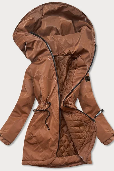 Dámská bunda v karamelové barvě s kapucí JQ957 S'WEST Hnědá