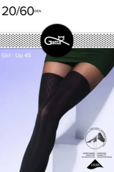 Dámské vzorované punčochové kalhoty GIRL-UP - P880 Gatta (barva nero)