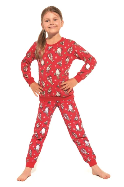 Dívčí pyžamo JS623 Gnomes3 - Cornette (v barvě Červená)
