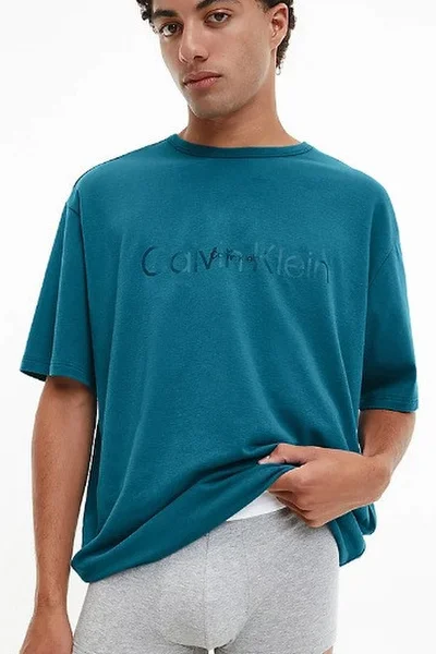 Pánské triko DL311 CGQ petrolej - Calvin Klein