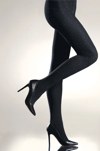Dámské punčochové kalhoty s potiskem SILVER DROPS Knittex (barva nero)