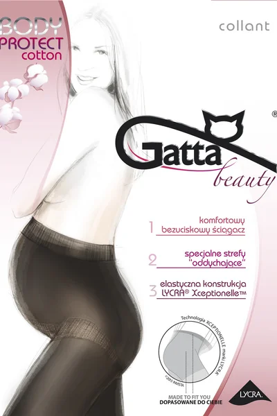 Hladké bavlněné dámské punčochové kalhoty PROTECT COTTON Gatta (barva nero)