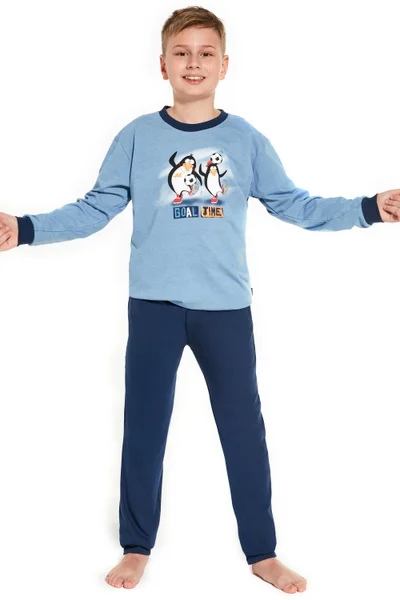 Chlapecké pyžamo I33 Goal - Cornette (barva světle modrá)