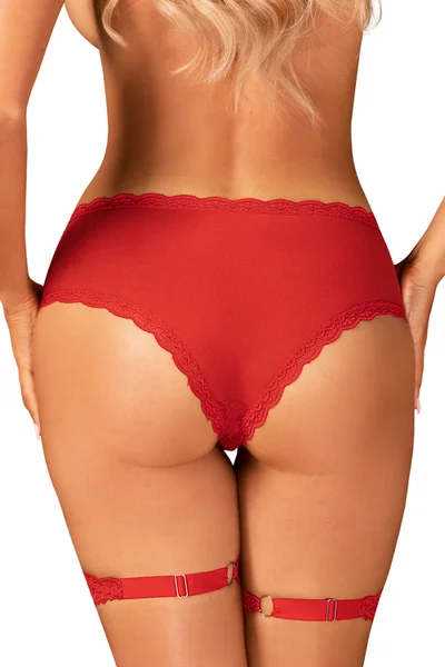 Dámské smyslné kalhotky Belovya garter panties - Obsessive (barva červená)