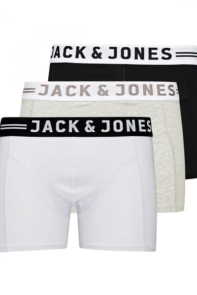 Pánské boxerky 3PACK HJ665 - Jack and Jones Gemini černá/šedá/bílá