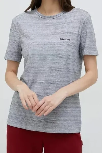 Dámské pyžamové tričko M584 5FQ šedobílá - Calvin Klein