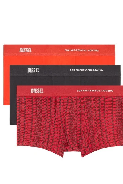 Pánské černé a červené boxerky Diesel (3 ks)