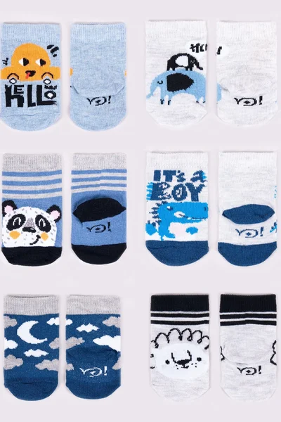 Vysoké dětské ponožky s barevným potiskem Yoclub (6 párů)