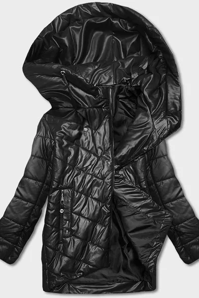 Dámská černá lehce zateplená bunda s kapucí S'WEST