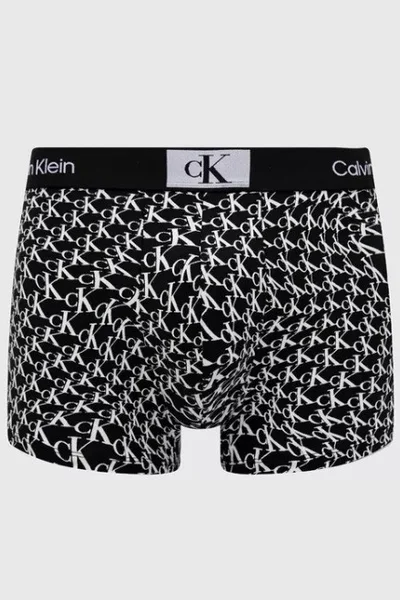 Bílo-černé vzorované pánské boxerky Calvin Klein