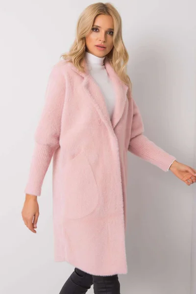 Volný růžový dámský kabát MBM